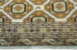 Central medallion detail of New Torkaman rug from Turkey