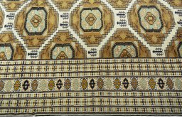 Close-up detail of New Torkaman rug from Turkey showing Wool weave