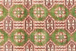Full view of 1995s Torkaman rug from Iran / Persia, 184 × 120 cm in Green tones