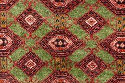 Full view of 1995s Torkaman rug from Iran / Persia, 172 × 98 cm in Green tones