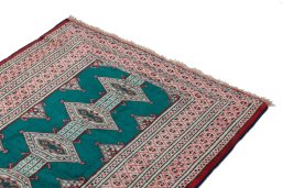Surface texture of New Torkaman rug with natural Wool and intricate pattern