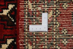 Close-up detail of 2000s Torkaman rug from Iran / Persia showing Wool weave