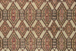 Close-up detail of 1990s Torkaman rug from Iran / Persia showing Wool weave