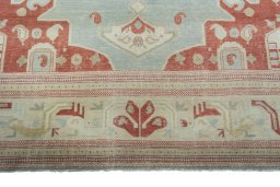 Full view of 1950s Wiss rug from Iran / Persia, 343 × 264 cm in Blue tones