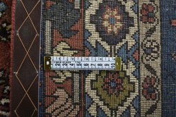Close-up detail of 2000s Yalameh rug from Iran / Persia showing Wool weave