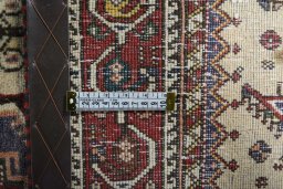 Close-up detail of 2000s Yalameh rug from Iran / Persia showing Wool weave