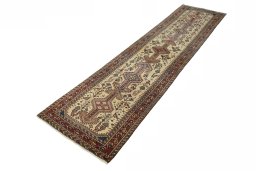 Corner detail of 2000s Yalameh rug showing border pattern and Wool pile