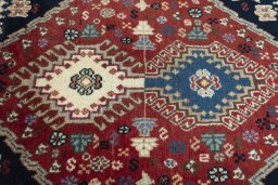 Central medallion detail of 2000s Yalameh rug from Iran / Persia