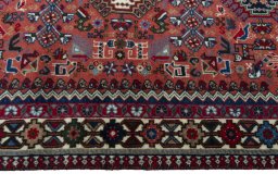 Close-up detail of 2000s Yalameh rug from Iran / Persia showing Wool weave