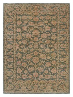 Full view of New Farahan rug from Pakistan, 196 × 148 cm in Gray tones