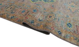 Close-up detail of New Kazak rug from Pakistan showing Wool weave