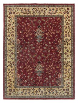 Full view of New Farahan rug from Pakistan, 196 × 149 cm in Red tones