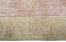 Full view of 1950s Vintage rug from Pakistan, 360 × 281 cm in Red tones
