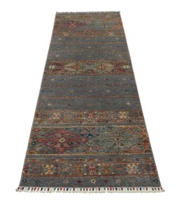 Surface texture of New Samarkand rug with natural Wool and intricate pattern