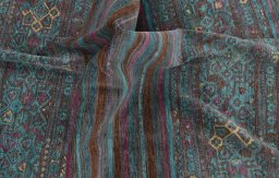 Full view of New Samarkand rug from Pakistan, 234 × 169 cm in Brown tones