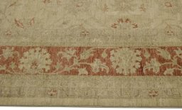 Full view of New Farahan rug from Pakistan, 304 × 245 cm in Beige tones