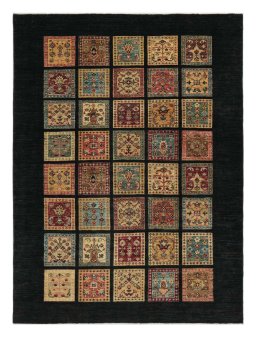Full view of New Farahan rug from Pakistan, 226 × 169 cm in Brown tones