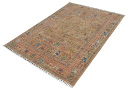 Close-up detail of New Samarkand rug from Pakistan showing Wool weave