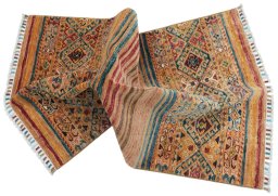 Full view of New Samarkand rug from Pakistan, 128 × 78 cm in Yellow tones