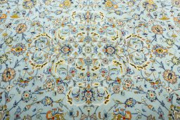 Central medallion detail of 2000s Kashan rug from Iran / Persia