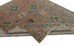 Central medallion detail of New Kazak rug from Pakistan