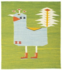 Full view of New Kilim Dastan rug from Turkey, 105 × 94 cm in Multi Color tones