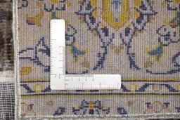 Close-up detail of 1960s Patchwork rug from Iran / Persia showing Wool weave