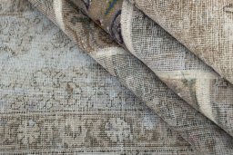 Full view of 1960s Patchwork rug from Iran / Persia, 240 × 170 cm in Gray tones