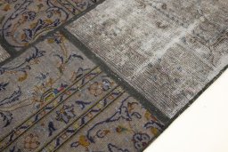 Central medallion detail of 1960s Patchwork rug from Iran / Persia