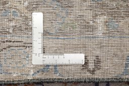 Close-up detail of 1960s Patchwork rug from Iran / Persia showing Wool weave