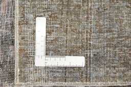 Close-up detail of 1960s Patchwork rug from Iran / Persia showing Wool weave