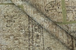 Full view of 1960s Patchwork rug from Iran / Persia, 207 × 157 cm in Green tones