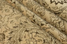 Full view of 1940s Vintage rug from Iran / Persia, 375 × 300 cm in Cream tones