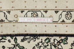 Close-up detail of 1990s Vintage rug from India showing Silk weave