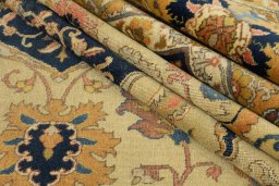 Full view of 1940s Vintage rug from Iran / Persia, 346 × 255 cm in Beige tones