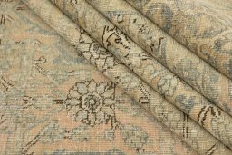 Full view of 1920s Vintage rug from Iran / Persia, 343 × 258 cm in Cream tones