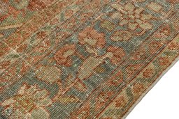Close-up detail of 1880s Vintage rug from Iran / Persia showing Wool weave