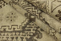 Full view of 1940s Vintage rug from Iran / Persia, 370 × 270 cm in Cream tones