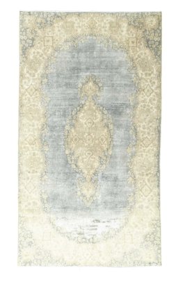 Full view of 1970s Vintage rug from Iran / Persia, 246 × 138 cm in Gray tones