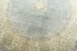 Close-up detail of 1970s Vintage rug from Iran / Persia showing Wool weave