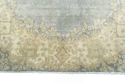 Full view of 1970s Vintage rug from Iran / Persia, 246 × 138 cm in Gray tones