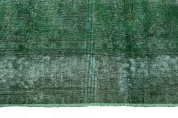 Full view of 1970s Vintage rug from Iran / Persia, 337 × 247 cm in Green tones