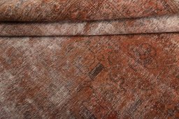 Close-up detail of 1970s Vintage rug from Iran / Persia showing Wool weave