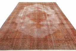 Surface texture of 1970s Vintage rug with natural Wool and intricate pattern