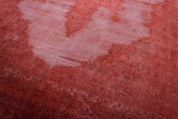 Close-up detail of 1970s Vintage rug from Iran / Persia showing Wool weave