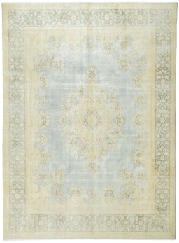 Full view of 1970s Vintage rug from Turkey, 400 × 295 cm in Blue tones