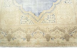 Full view of 1970s Vintage rug from Turkey, 305 × 197 cm in Blue tones