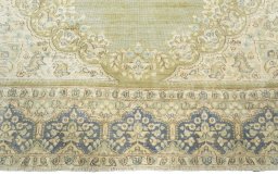 Full view of 1970s Vintage rug from Turkey, 305 × 223 cm in Green tones