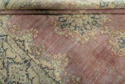 Close-up detail of 1950s Vintage rug from Pakistan showing Wool weave