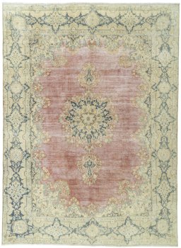 Full view of 1950s Vintage rug from Pakistan, 298 × 218 cm in Red tones